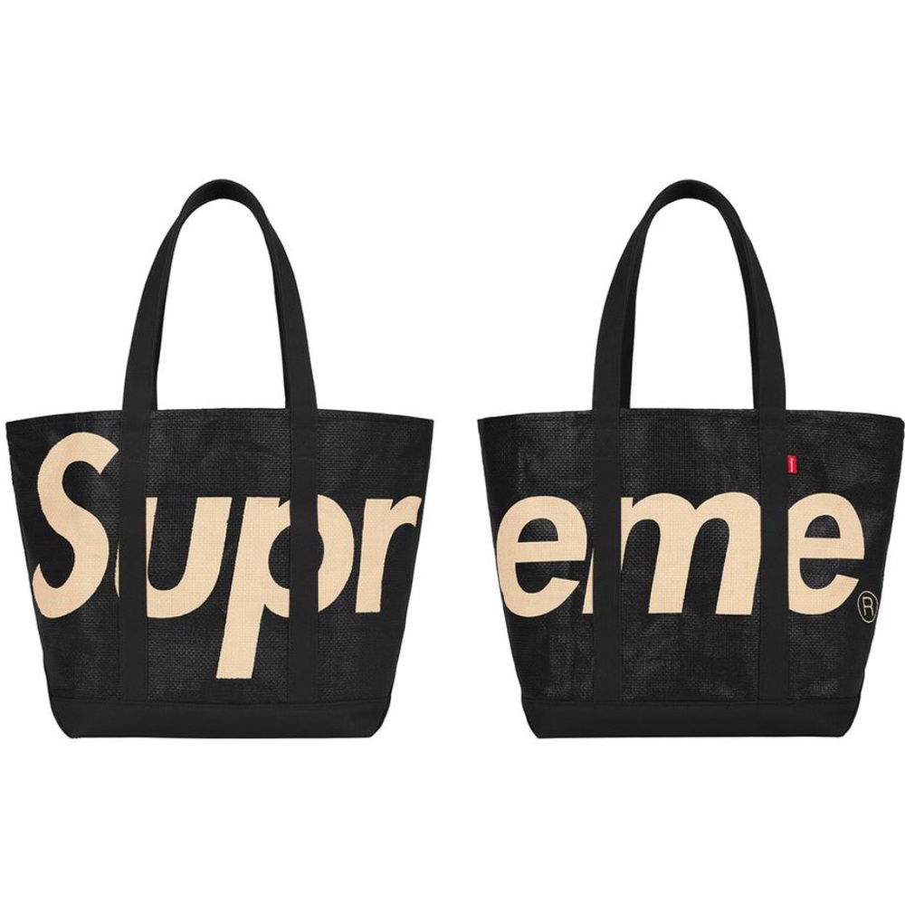 💯 AUTHENTIC supreme raffia tote black large🖤